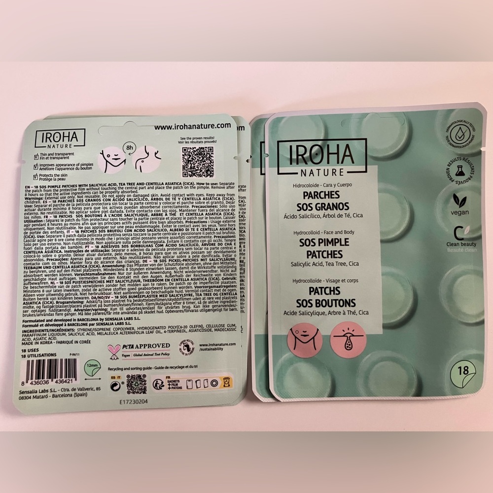 Iroha Nature - SOS Pimple Patches, Four packs, K Beauty